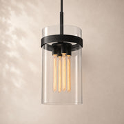 Viremont Modern Clear Glass Rod Pendant Light 12”D