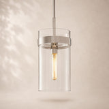 Viremont Modern Clear Glass Rod Pendant Light 8”D