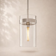 Viremont Modern Clear Glass Rod Pendant Light 8”D