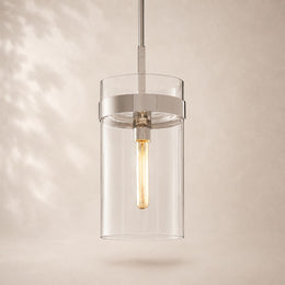 Viremont Modern Clear Glass Rod Pendant Light 8”D