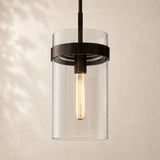 Viremont Modern Clear Glass Rod Pendant Light 8”D