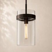Viremont Modern Clear Glass Rod Pendant Light 8”D