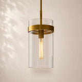 Viremont Modern Clear Glass Rod Pendant Light 8”D