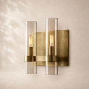 Viremont Modern Clear Glass Double Wall Sconce