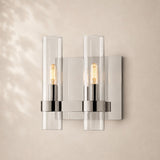 Viremont Modern Clear Glass Double Wall Sconce
