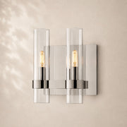 Viremont Modern Clear Glass Double Wall Sconce
