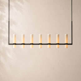 Viremont Modern Linear Milk Glass Chandelier 59