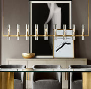 Viremont Modern Linear Clear Glass Chandelier 72