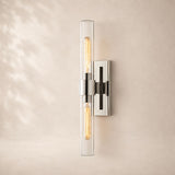 Viremont Modern Clear Glass Linear Double Wall Sconce