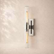 Viremont Modern Clear Glass Linear Double Wall Sconce
