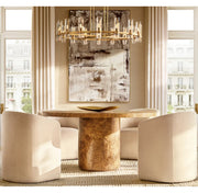 Viremont Modern Round Clear Glass Chandelier 48“D