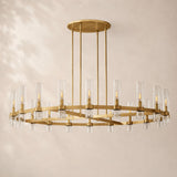 Viremont Modern Round Clear Glass Chandelier 60“D