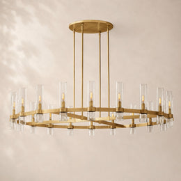 Viremont Modern Round Clear Glass Chandelier 60“D