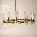 Viremont Modern Round Clear Glass Chandelier 36“D