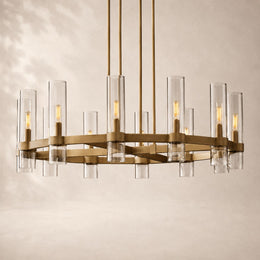 Viremont Modern Round Clear Glass Chandelier 36“D