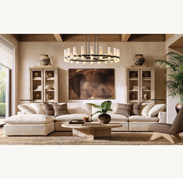 Viremont Modern Round Milk Glass Chandelier 60