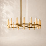 Viremont Modern Round Milk Glass Chandelier 48“D