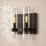 Viremont Modern Clear Glass Double Wall Sconce