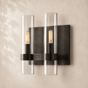Viremont Modern Clear Glass Double Wall Sconce