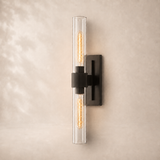 Viremont Modern Clear Glass Linear Double Wall Sconce
