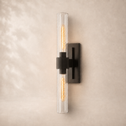 Viremont Modern Clear Glass Linear Double Wall Sconce