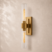 Viremont Modern Clear Glass Linear Double Wall Sconce