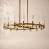Viremont Modern Round Clear Glass Chandelier 48“D