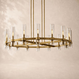 Viremont Modern Round Clear Glass Chandelier 48“D