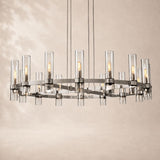 Viremont Modern Round Clear Glass Chandelier 48“D