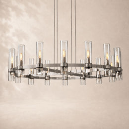 Viremont Modern Round Clear Glass Chandelier 48“D