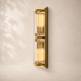 Savren Crystal Round Linear Sconce 28