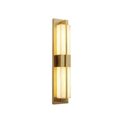 Rectangular Alabaster Modern Brass Wall Sconce