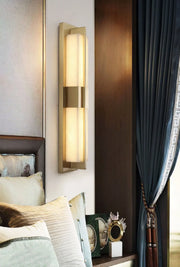 Rectangular Alabaster Modern Brass Wall Sconce