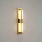 Rectangular Alabaster Modern Brass Wall Sconce