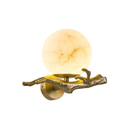 Retro Brass Twigs Alabaster Wall Lamp