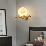 Retro Brass Twigs Alabaster Wall Lamp