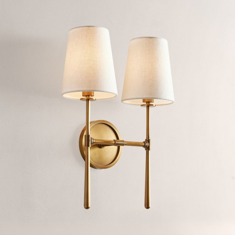 Kyler Double Tapered Linen Wall Sconce