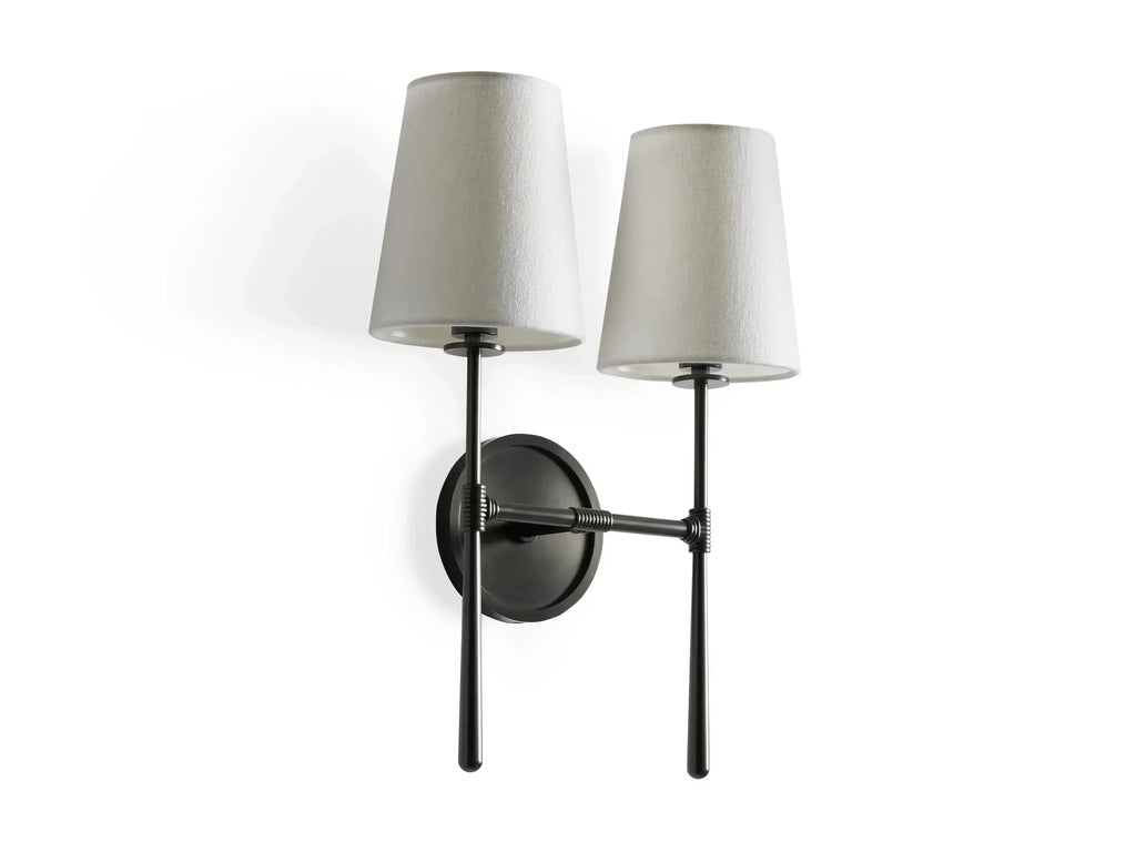 Kyler Double Tapered Linen Wall Sconce