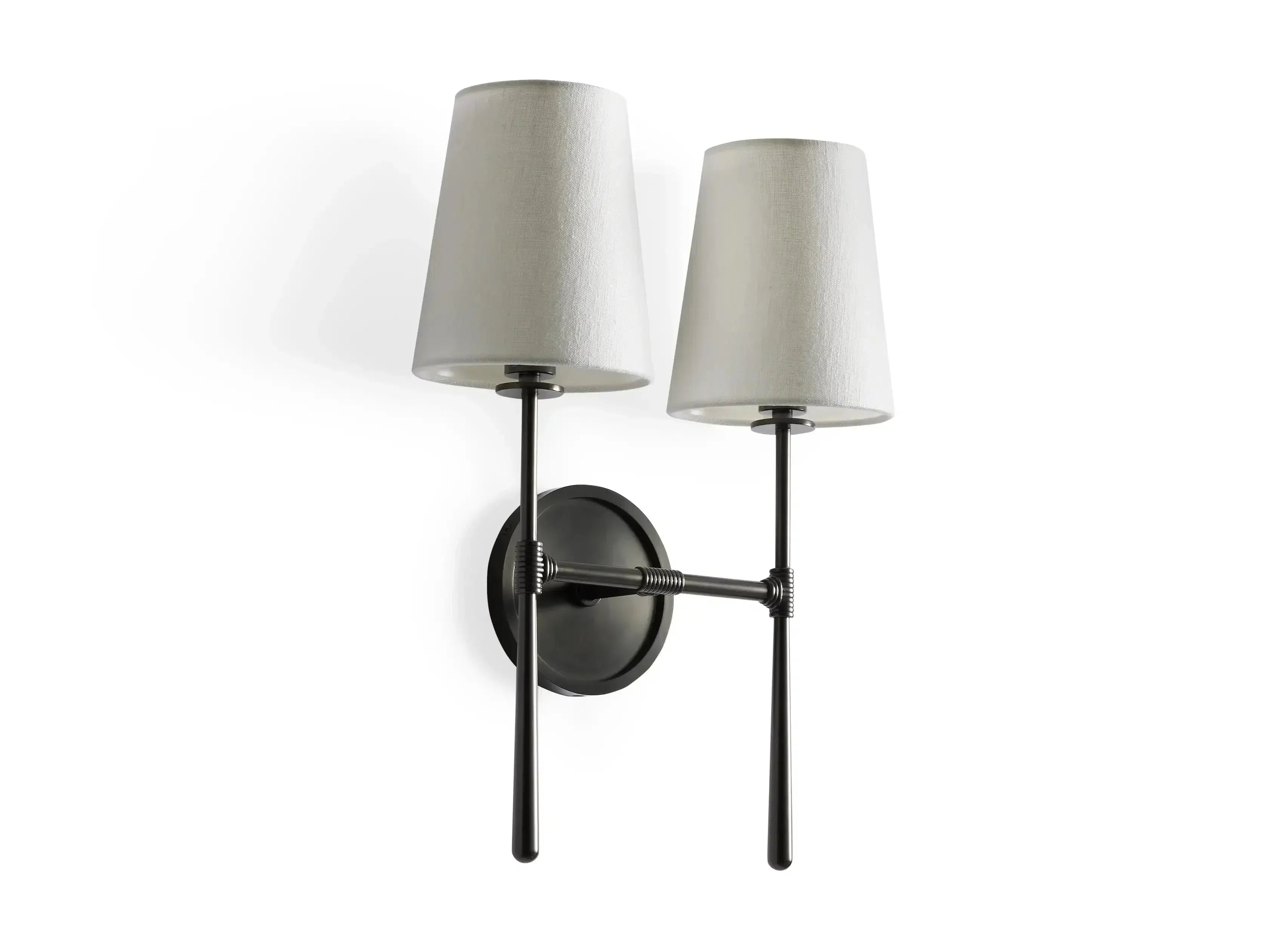 Kyler Double Tapered Linen Wall Sconce