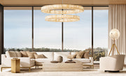 Rivessa Alabaster Two Tiered Round Chandelier 60