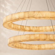 Rivessa Alabaster Two Tiered Round Chandelier 60