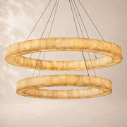 Rivessa Alabaster Two Tiered Round Chandelier 60