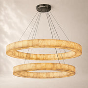 Rivessa Alabaster Two Tiered Round Chandelier 60