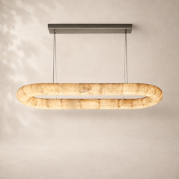 Rivessa Lisse Alabaster Oval Chandelier 57