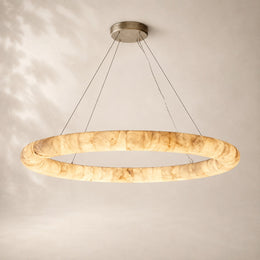Rivessa Lisse Alabaster Round Chandelier 60