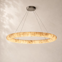 Rivessa Lisse Alabaster Round Chandelier 60
