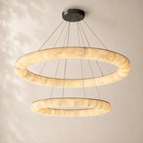 Rivessa Lisse Alabaster Two Tier Round Chandelier 60