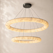 Rivessa Lisse Alabaster Two Tier Round Chandelier 60