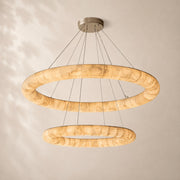 Rivessa Lisse Alabaster Two Tier Round Chandelier 60