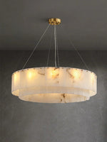 Rectangular Alabaster Round Chandelier